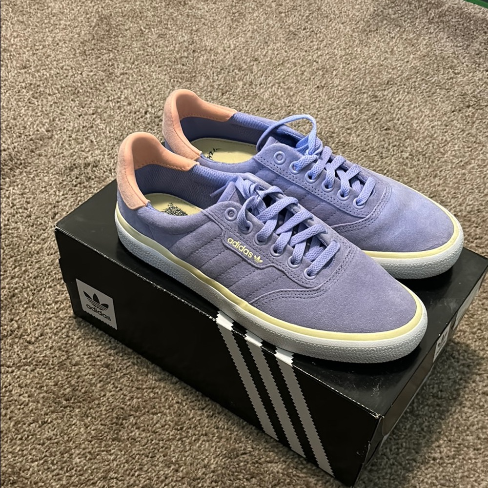 Adidas Purple and Pink Sneakers with Suede Upper